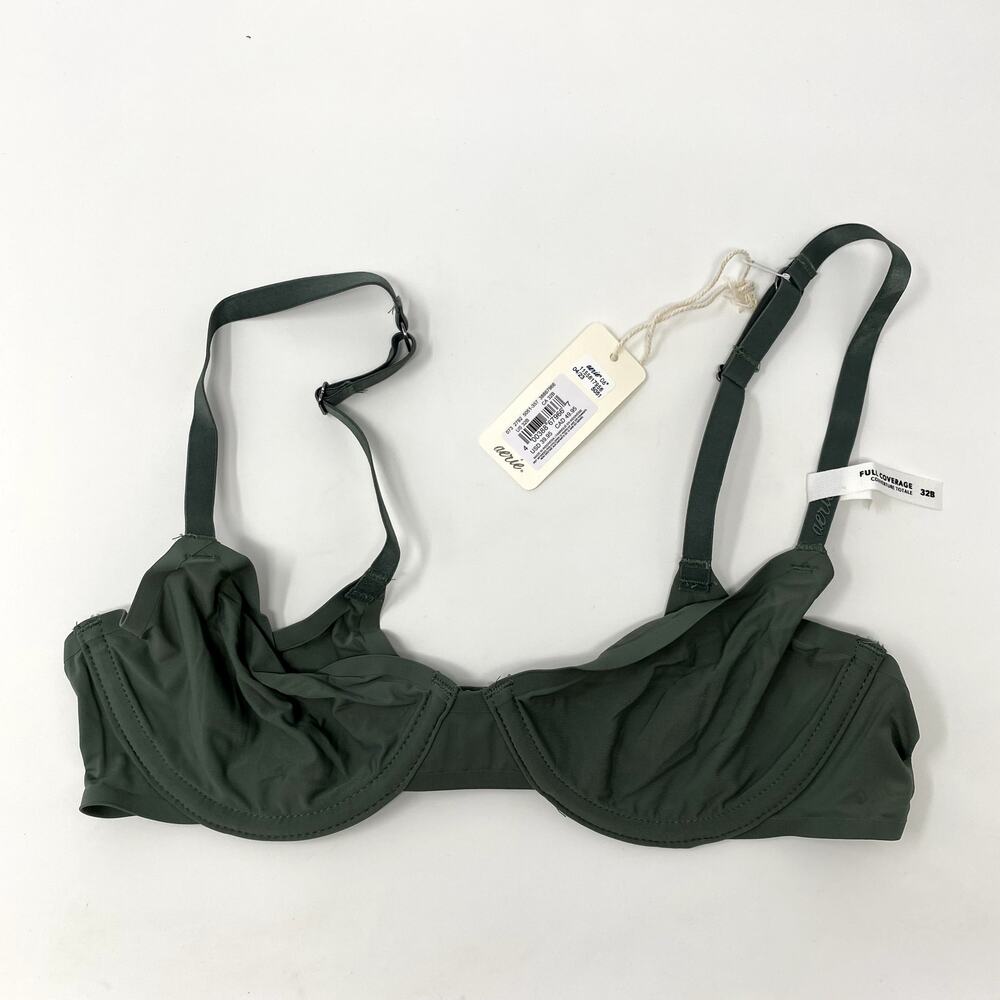NEW Aerie Smoothez Olive Green Full Coverage Unlined Underwire Bra 32B